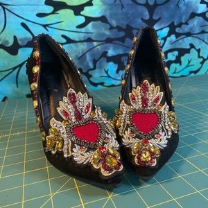 Re Worked thrifted sacred heart heels.